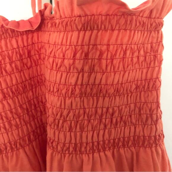NWT Trina Turk Sofi Smocked Halter Top Orange Heatwave Size Medium - Picture 9 of 10